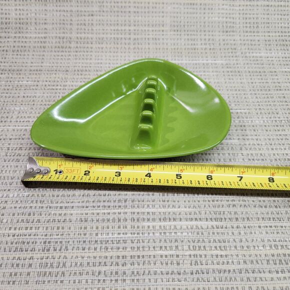 Vintage Mid-Century Modern MCM Anholt Ashtray Green Melamine Triangle Design - Picture 7 of 7